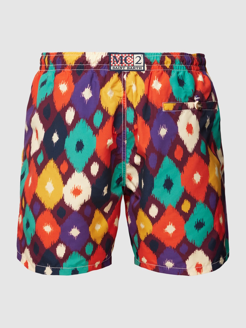 Badehose mit Allover-Muster Modell 'CAPRESE' in orange
