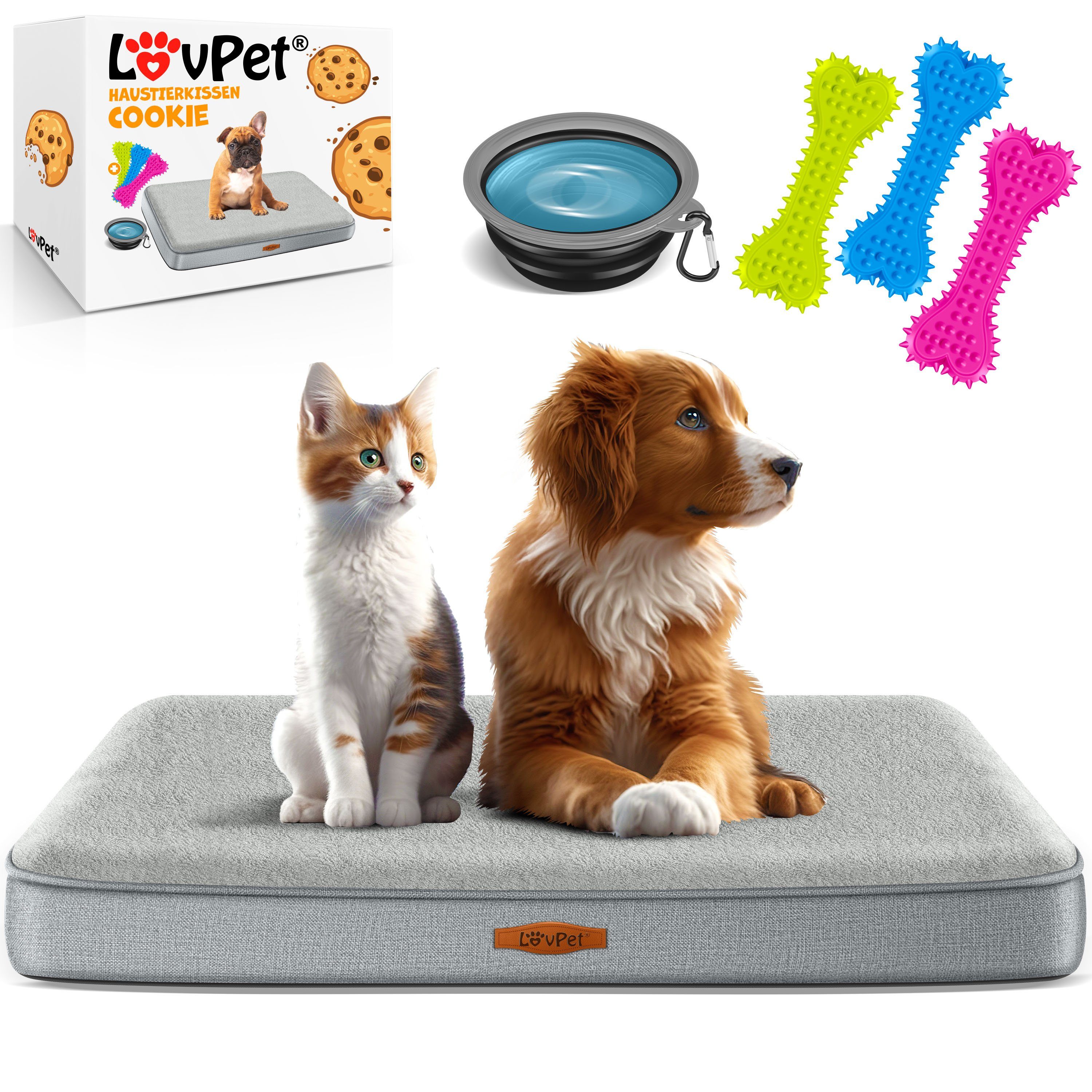 Lovpet Tierbett, Hundebett orthopädisches Hundekissen Hundekorb Cookie