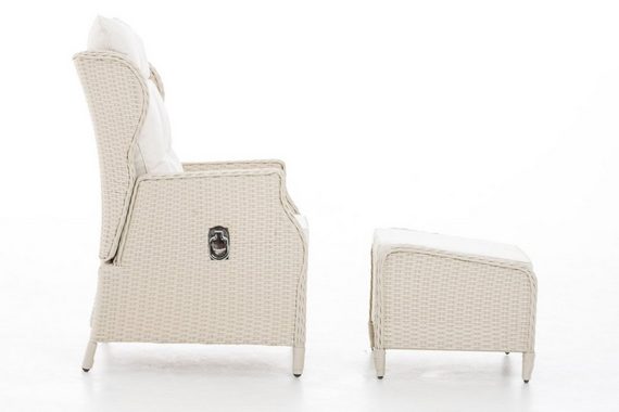 CLP Gartensessel Breno, Polyrattan, verstellbar, Fußhocker, Outdoor