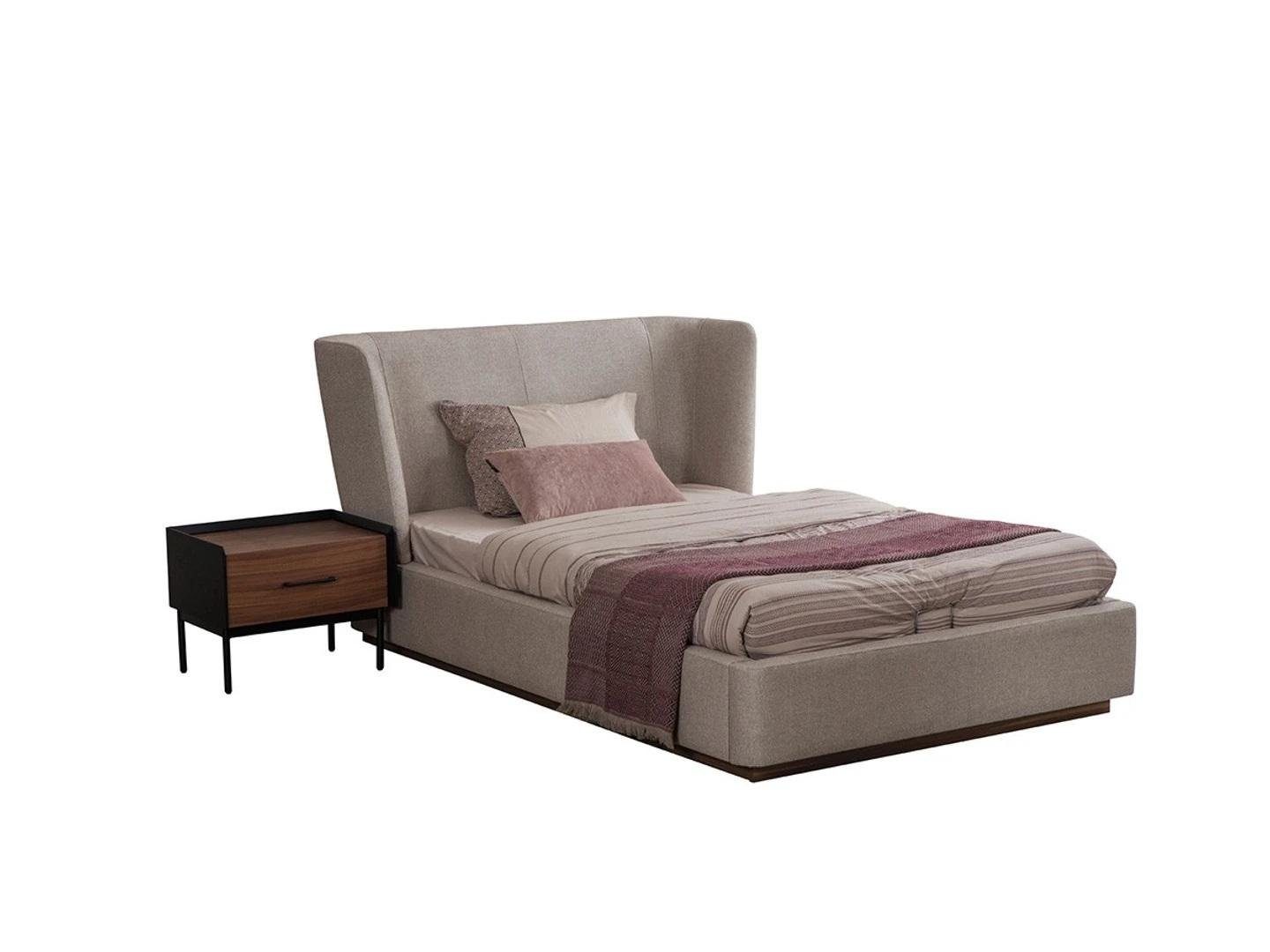 JVmoebel Schlafzimmer-Set Modern Komplett Bett Luxus Nachttisch Schlafzimmer Set 2tlg Holz Möbel, (2-St., Bett + Nachttisch), Made in Europa