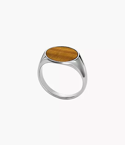 Fossil Siegelring Ellis Signet Collection Tigerauge braun