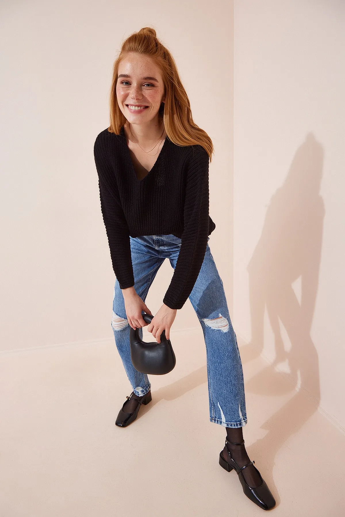 Happiness İstanbul  Pullover - Schwarz - Oversized