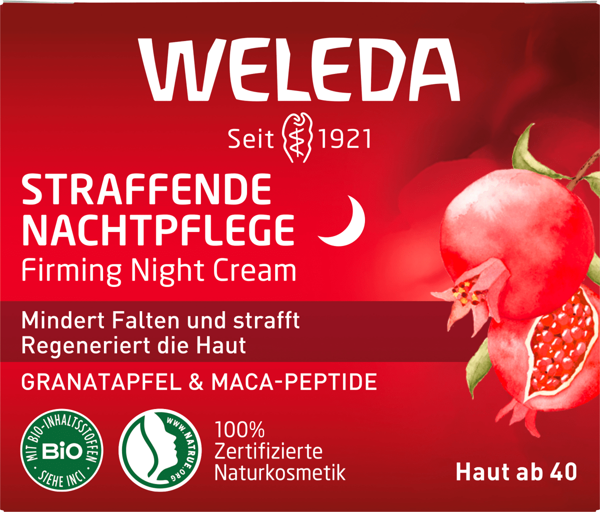 Nachtcreme straffend Granatapfel & Maca-Peptide, 40 ml