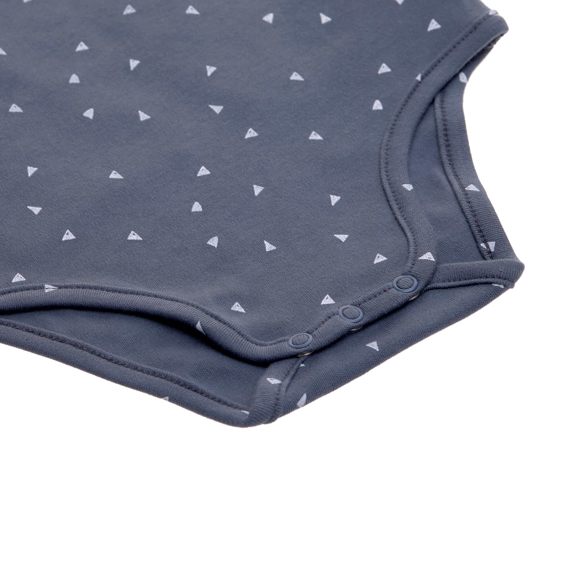 Baby Wickelbody langarm - Bio Baumwolle, Dreiecke, Blau