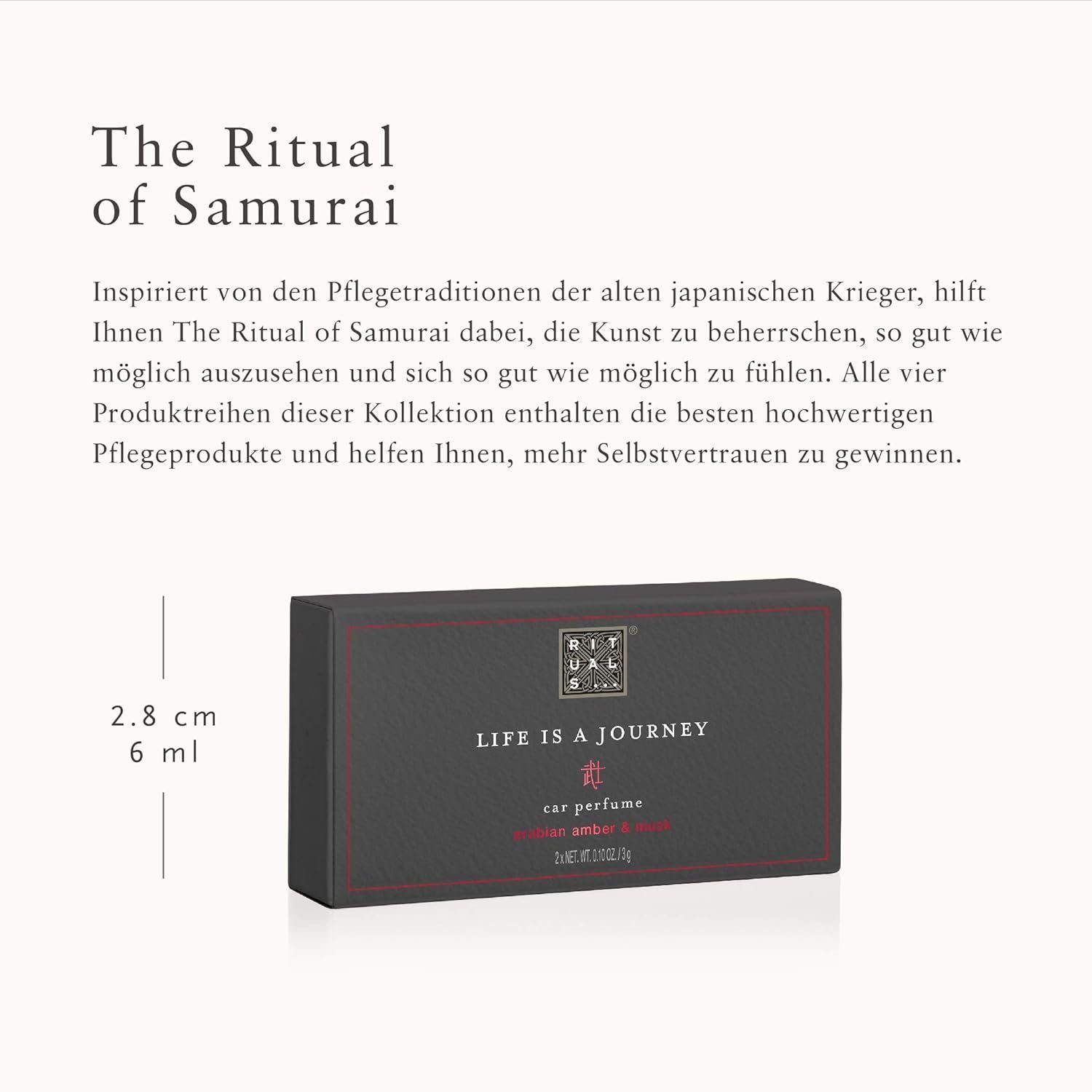 Rituals Raumduft Autoparfüm Car Perfume The Ritual of Samurai Autoparfum (1-St), Life is a Journey arabian amber & musk