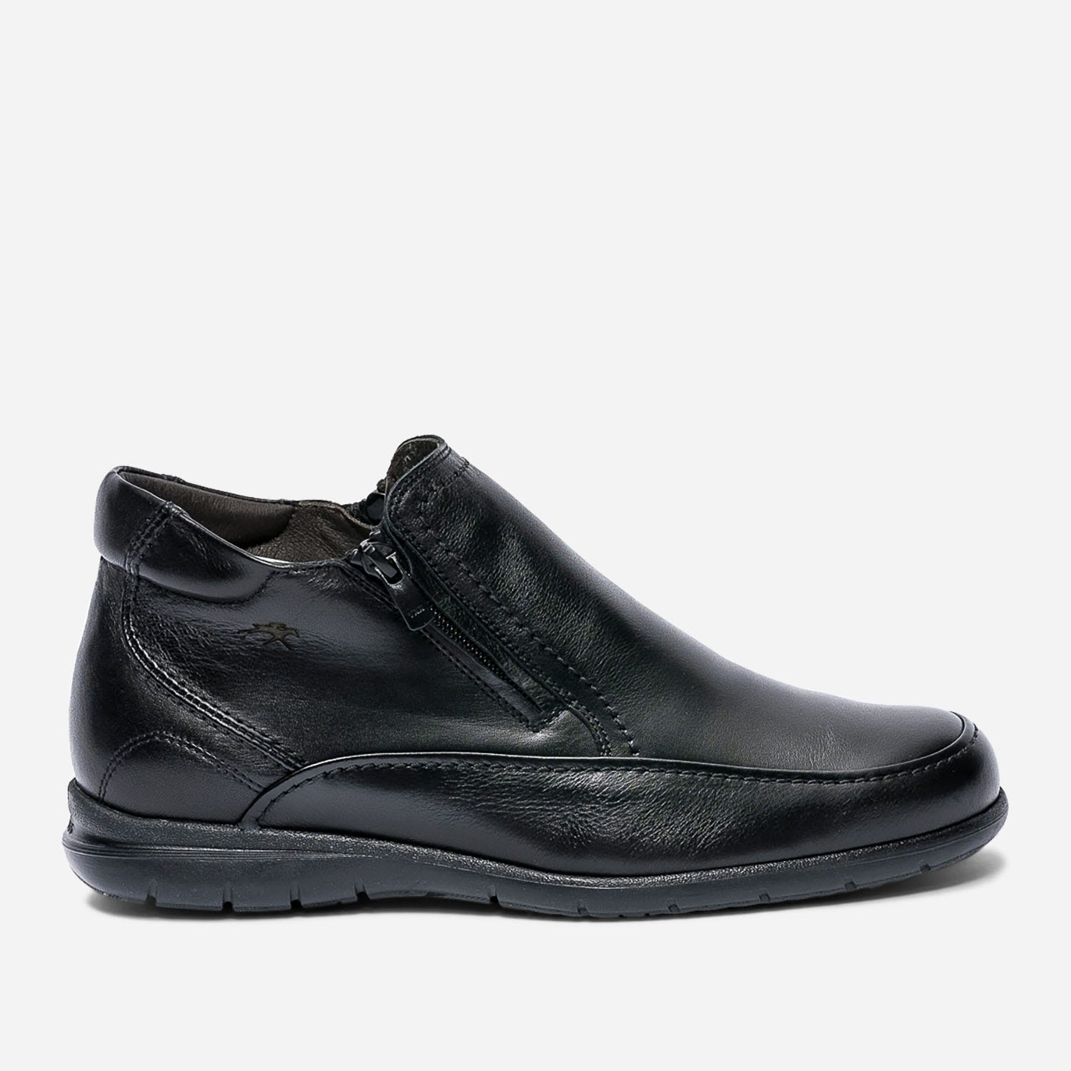 Boots FLUCHOS noir en cuir fourré avec zips