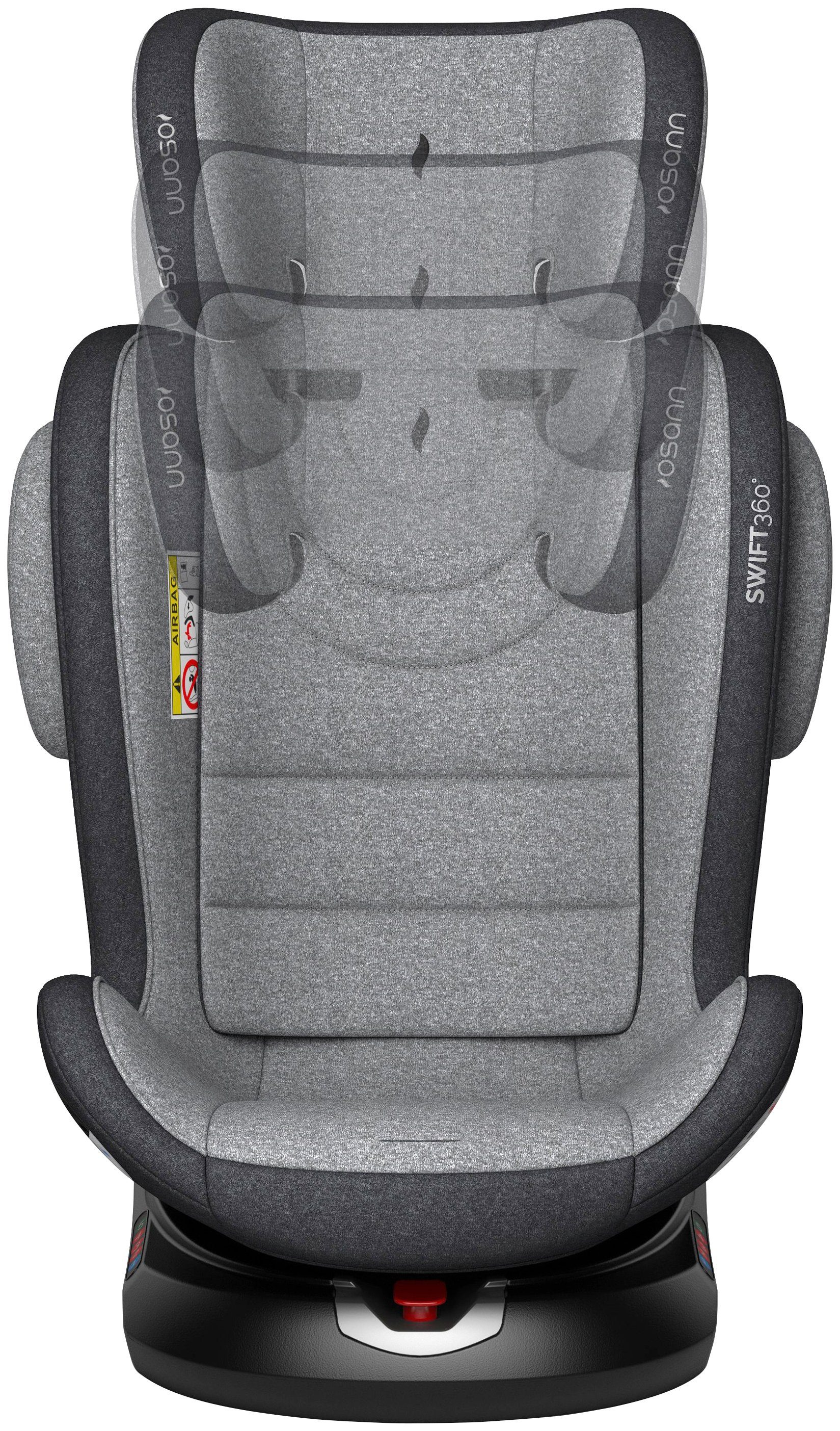 Osann Autokindersitz SWIFT360° Universe Grey, ab: 9 kg, bis: 36 kg, (1-tlg), ab 9 Monaten bis ca. 12 Jahren
