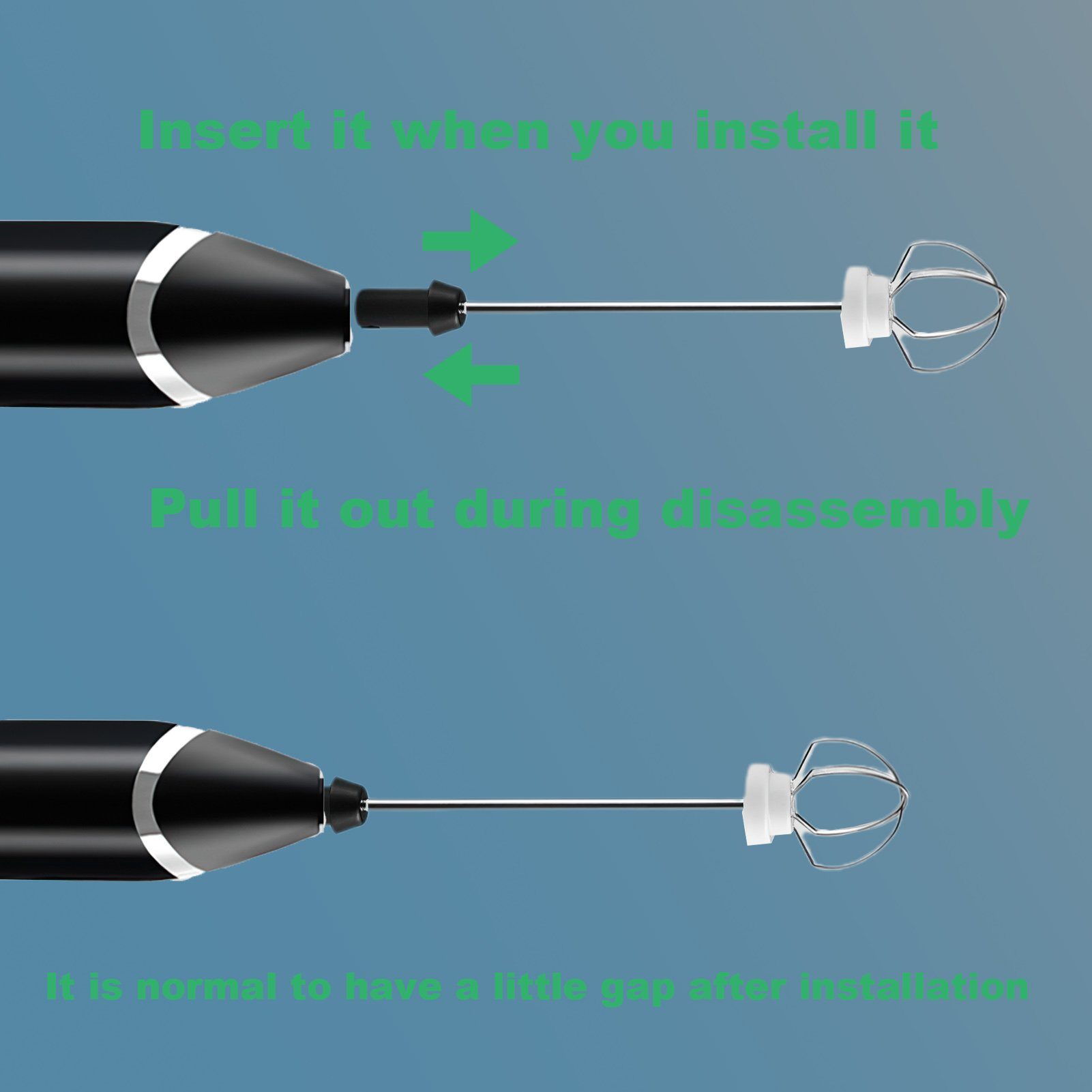 Rutaqian Milchaufschäumer Milchaufschäumer,wiederaufladbares USB-LCD-Display,3 Geschwindigkeiten