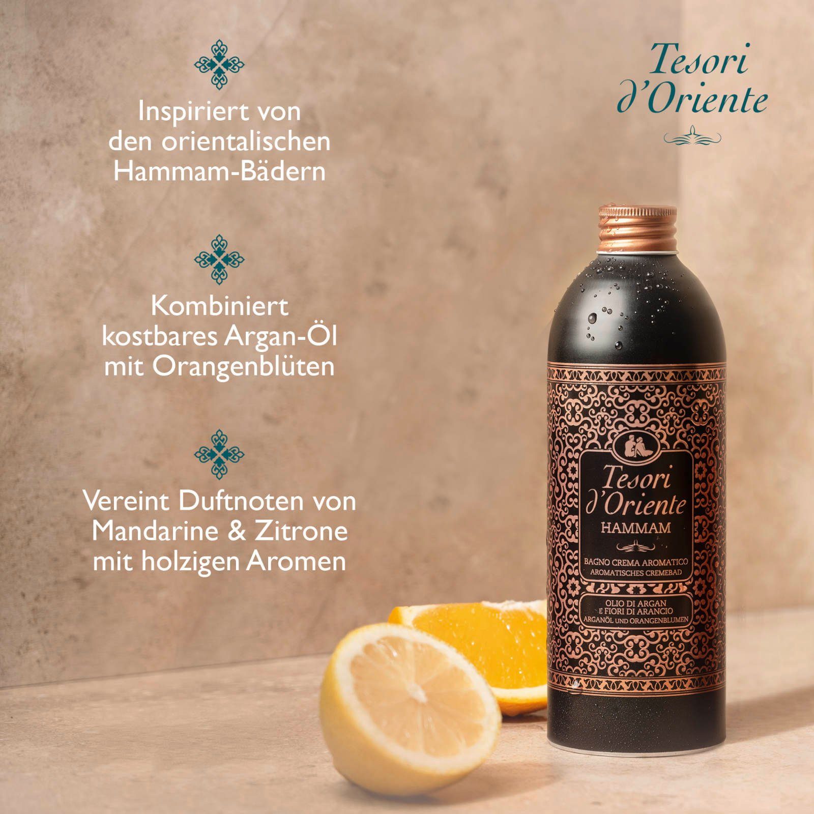 Tesori d´Oriente Pflege-Geschenkset TESORI D'ORIENTE Hammam Wellbeing SET, Cremebad Körpercreme Seife Set