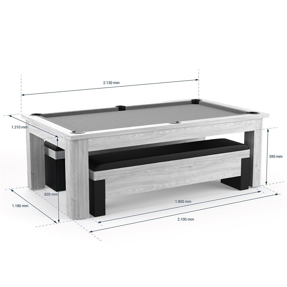 Carromco Billardtisch Billardtisch Manor XT - 6,5 ft, Eleganter Pooltisch für die eigenen vier Wände
