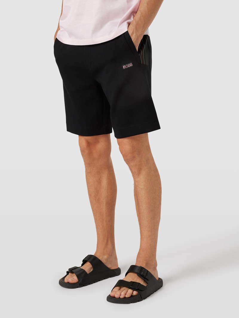 Sweatshorts mit Label-Detail Modell 'Headlo' in schwarz