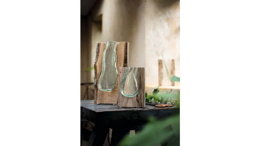 LEONARDO Holzvase CASOLARE 20 cm Braun