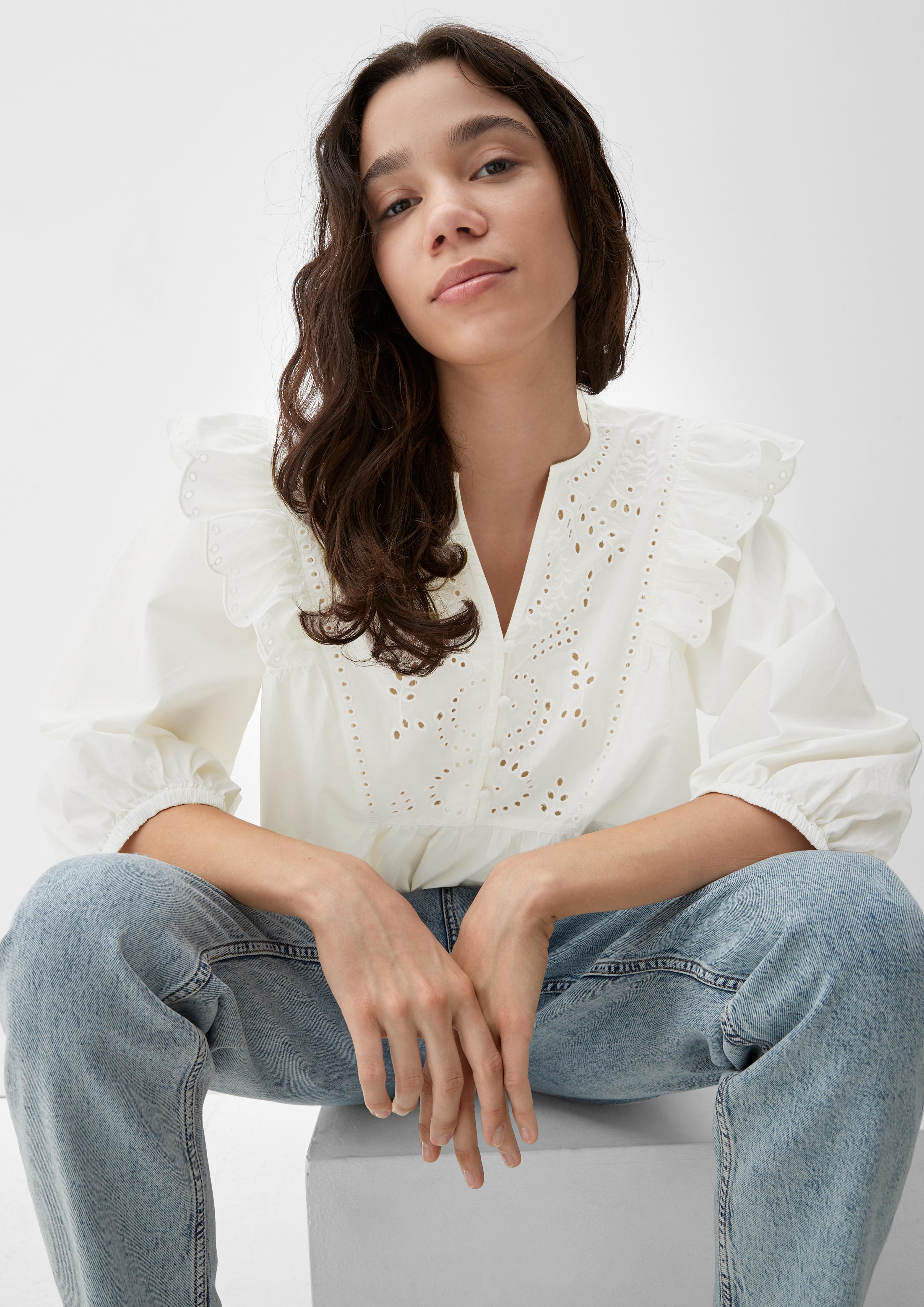 Tunika-Bluse mit Lochstickerei  2124030-0200