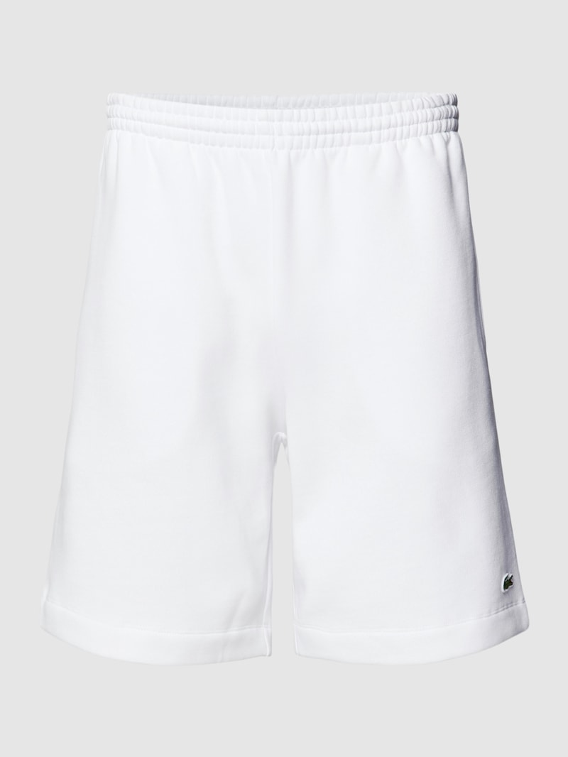 Sweatshorts mit Label-Applikation in weiß