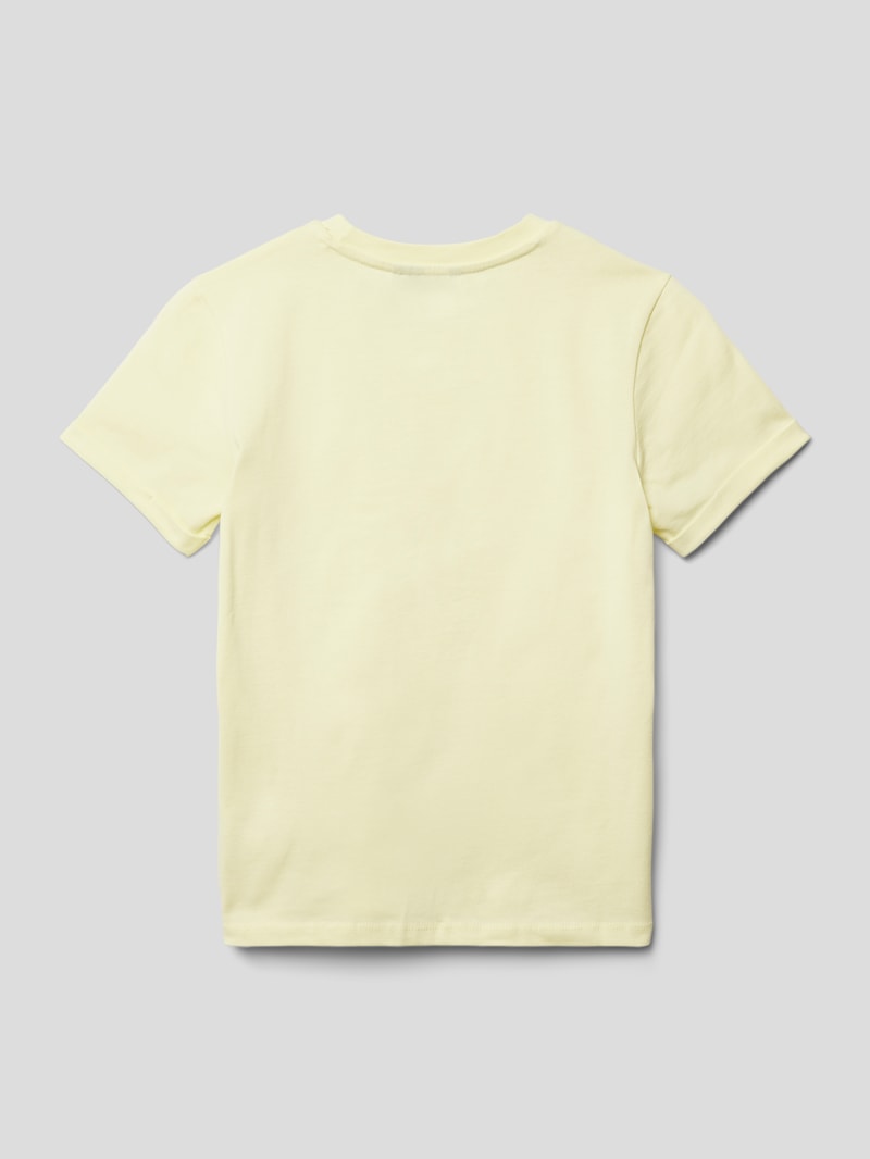 T-Shirt mit Label-Print Modell 'Fester' in hellgelb