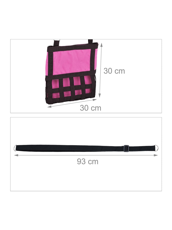 relaxdays Heutasche in Pink/ Schwarz - (B)30 x (H)30 cm günstig kaufen onesize