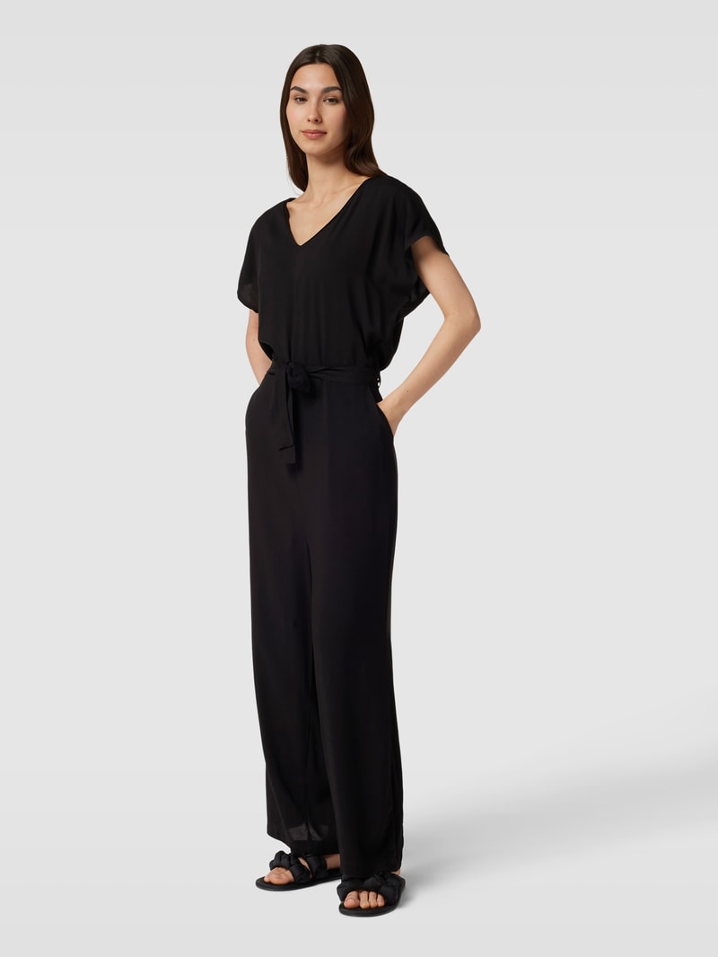 Jumpsuit aus reiner Viskose mit Animal-Print Modell 'Joella' in schwarz