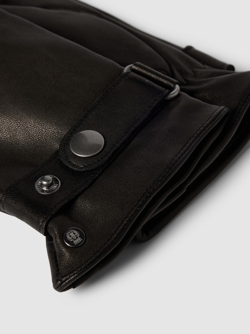 Handschuhe aus Leder mit Label-Detail in schwarz