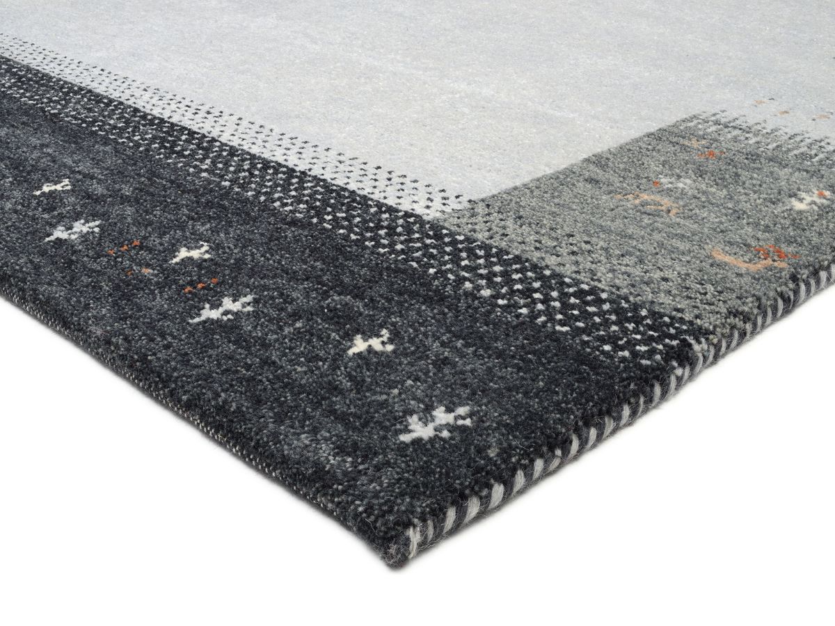 Teppich aus Indien Intense Mala Grau 70 x 140 cm