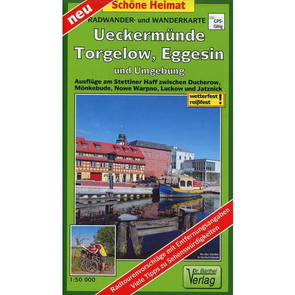 Radwander- und Wanderkarte Ueckermünde, Torgelow, Eggesin und Umgebung 1 :50 000 - Wanderkarte