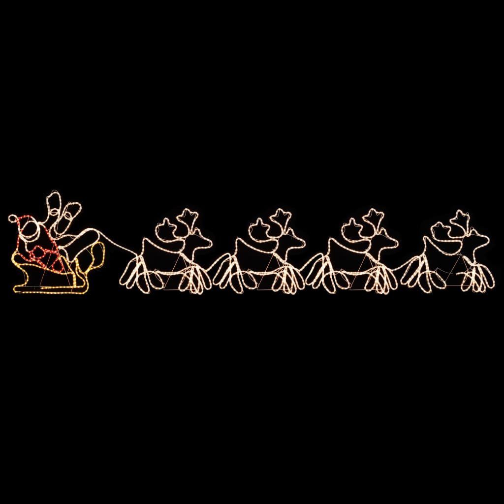 vidaXL Christbaumschmuck Weihnachtsbeleuchtung 4 XXL-Rentiere Schlitten 1548 LEDs 500x80 (1-tlg)