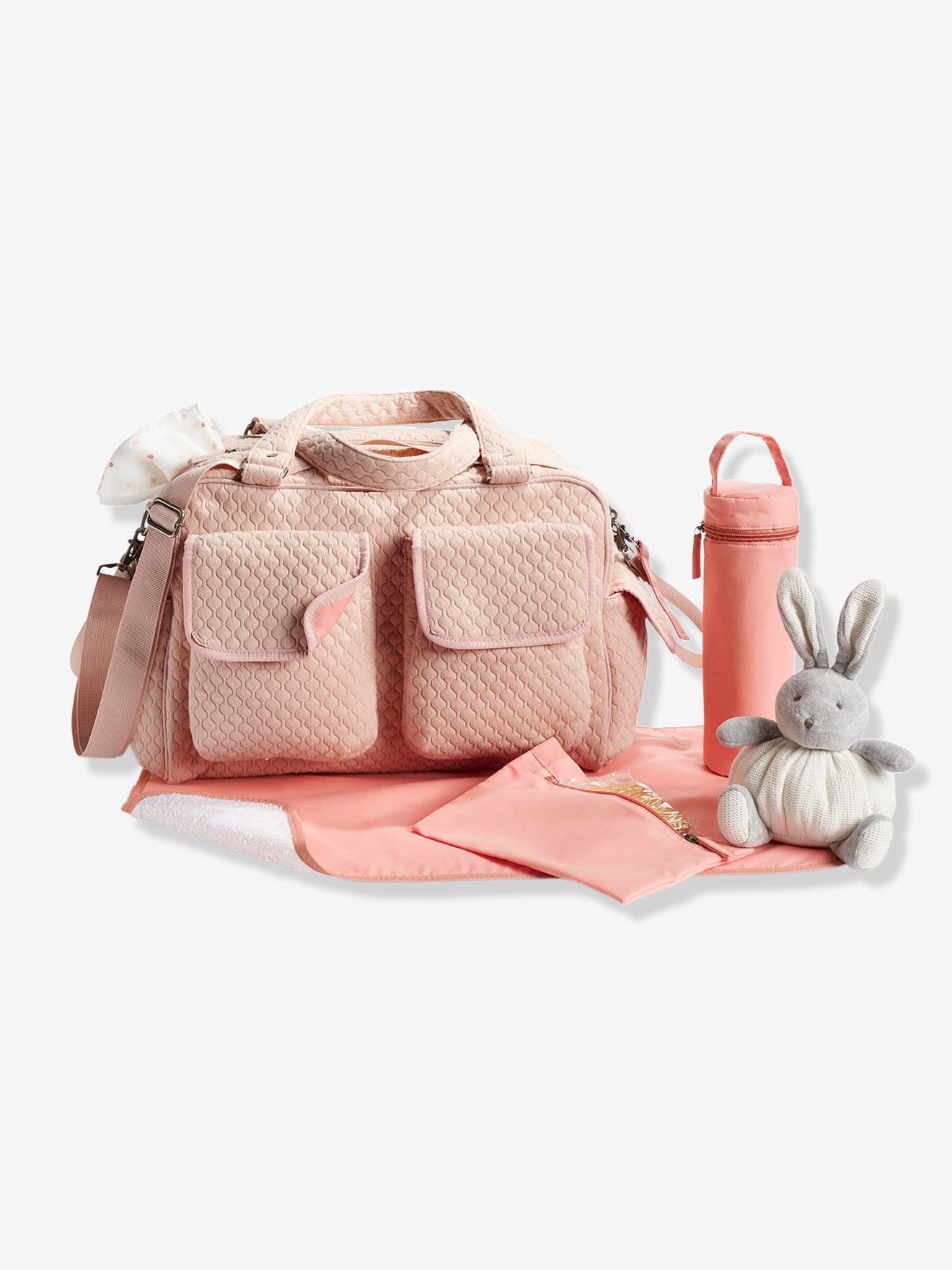 Sac à langer Journée multipoches vertbaudet rose poudré