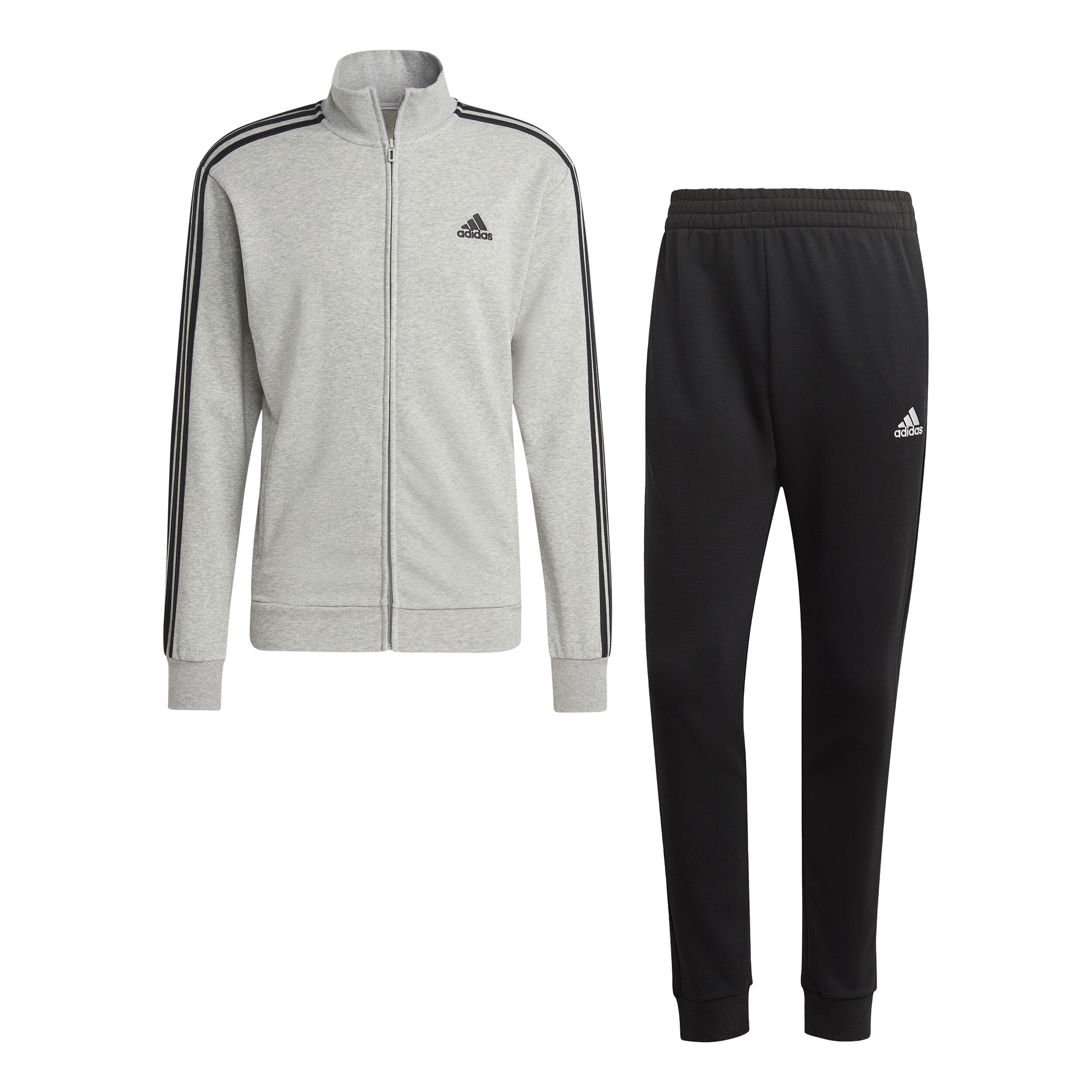 Sportswear Basic 3-Stripes French Terry Trainingsanzug Herren - Grau, Schwarz