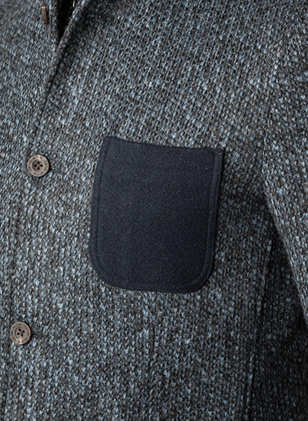 camel active, Stricksakko, Wolle ungefüttert, blau meliert