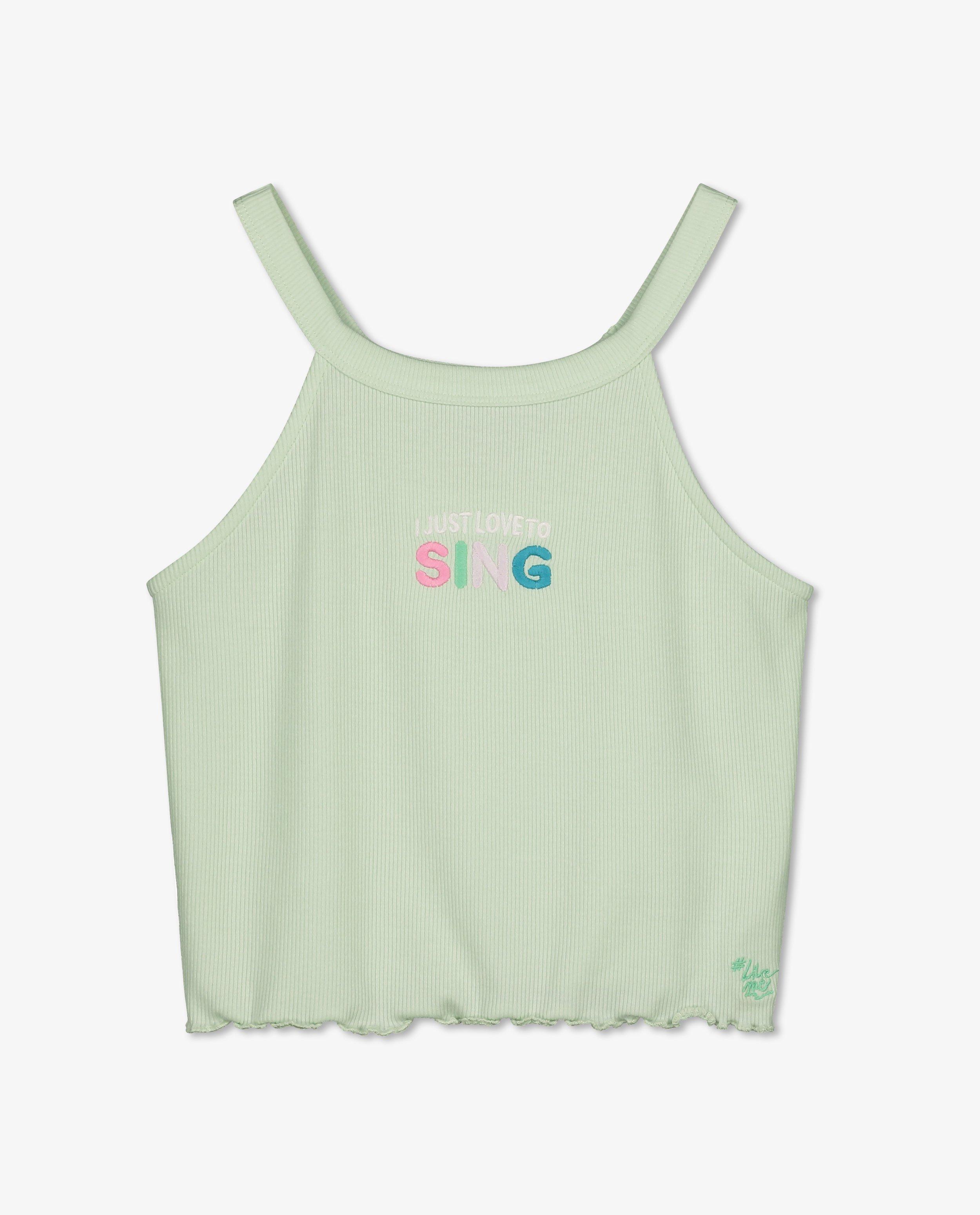 Top verde deschis Like Me cu guler ondulat verde deschis