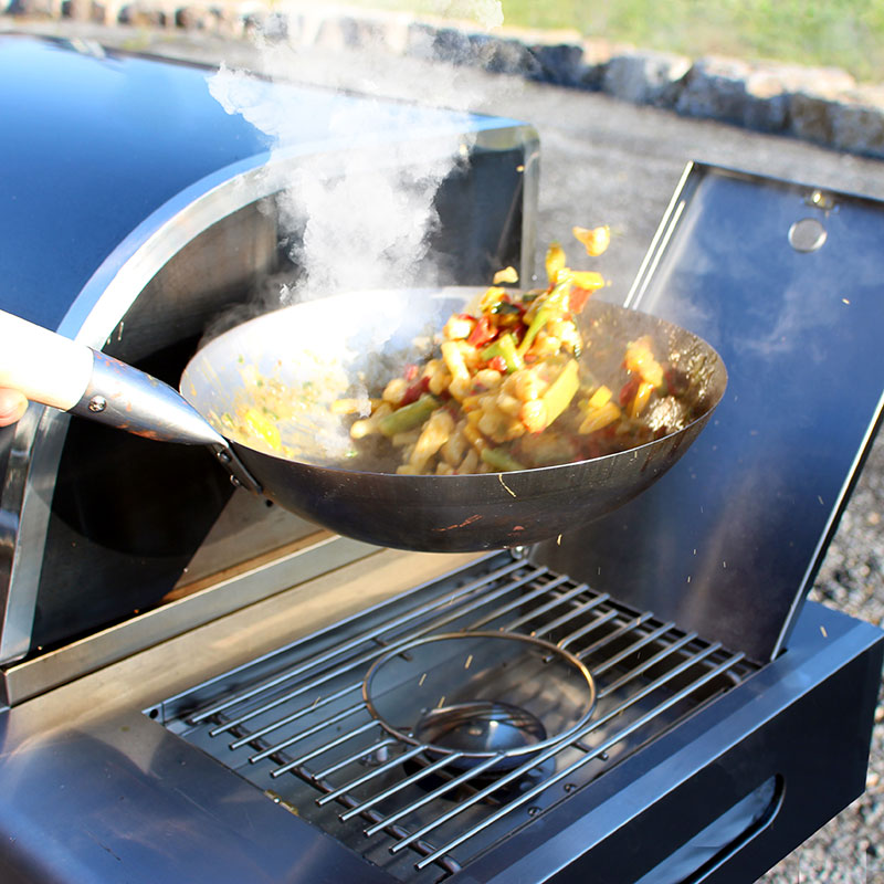PaellaWorld International Paella World Original chinesischer Wok mit Holzgriff, Ø 30 cm