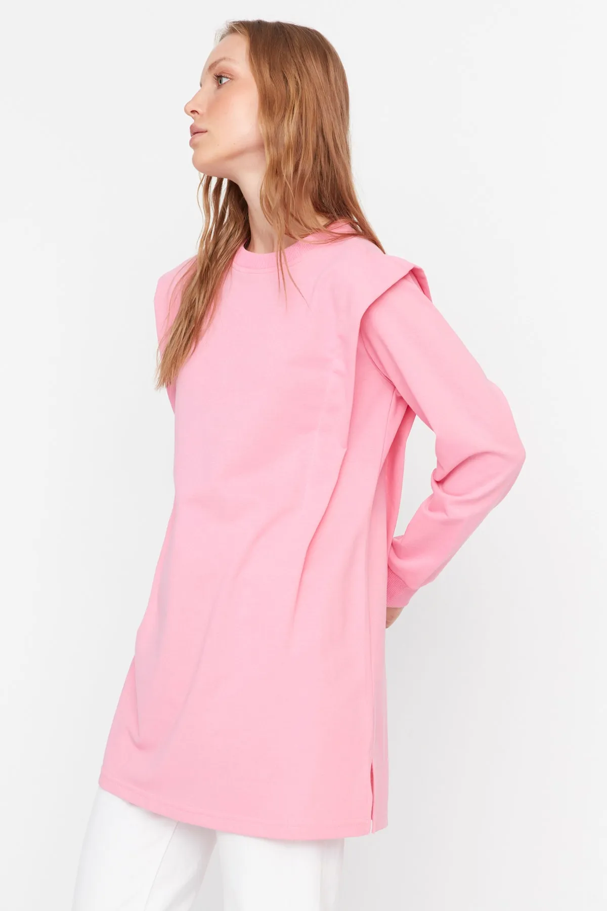 Trendyol Modest  Rosa gepolstertes Strick-Sweatshirt TCTAW23TW00250