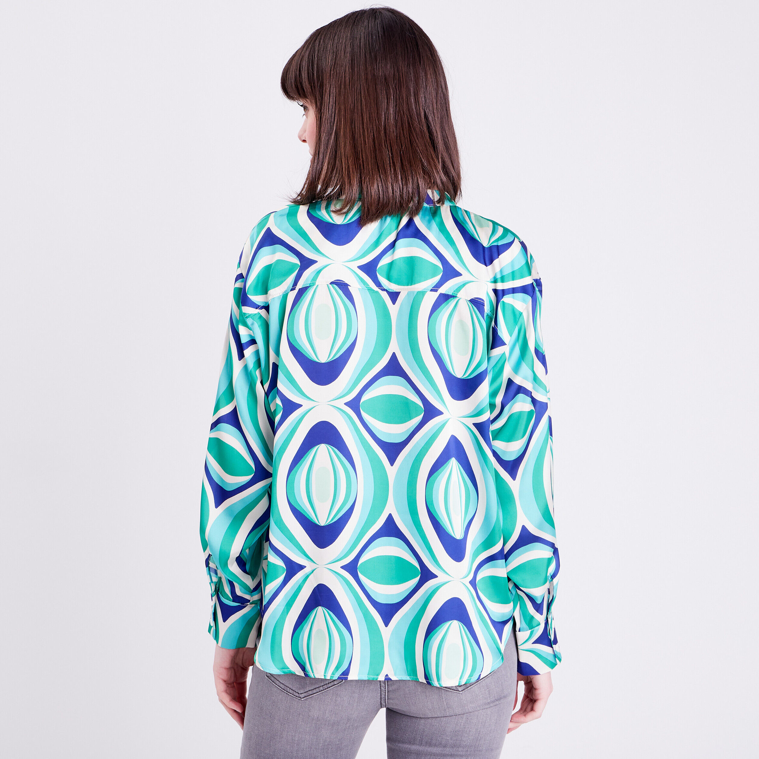Chemise manches longues vert femme | Cache Cache