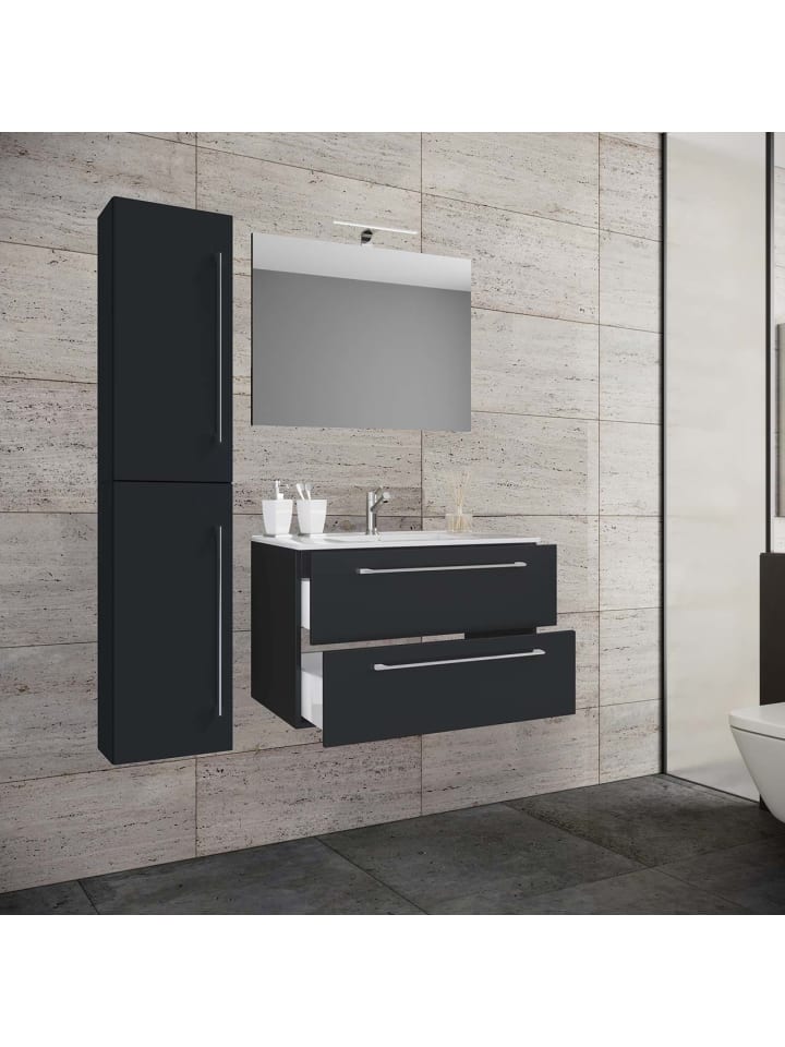 ebuy24 Badmöbelset Badinos80S Schwarz 81 x 47 cm günstig kaufen onesize