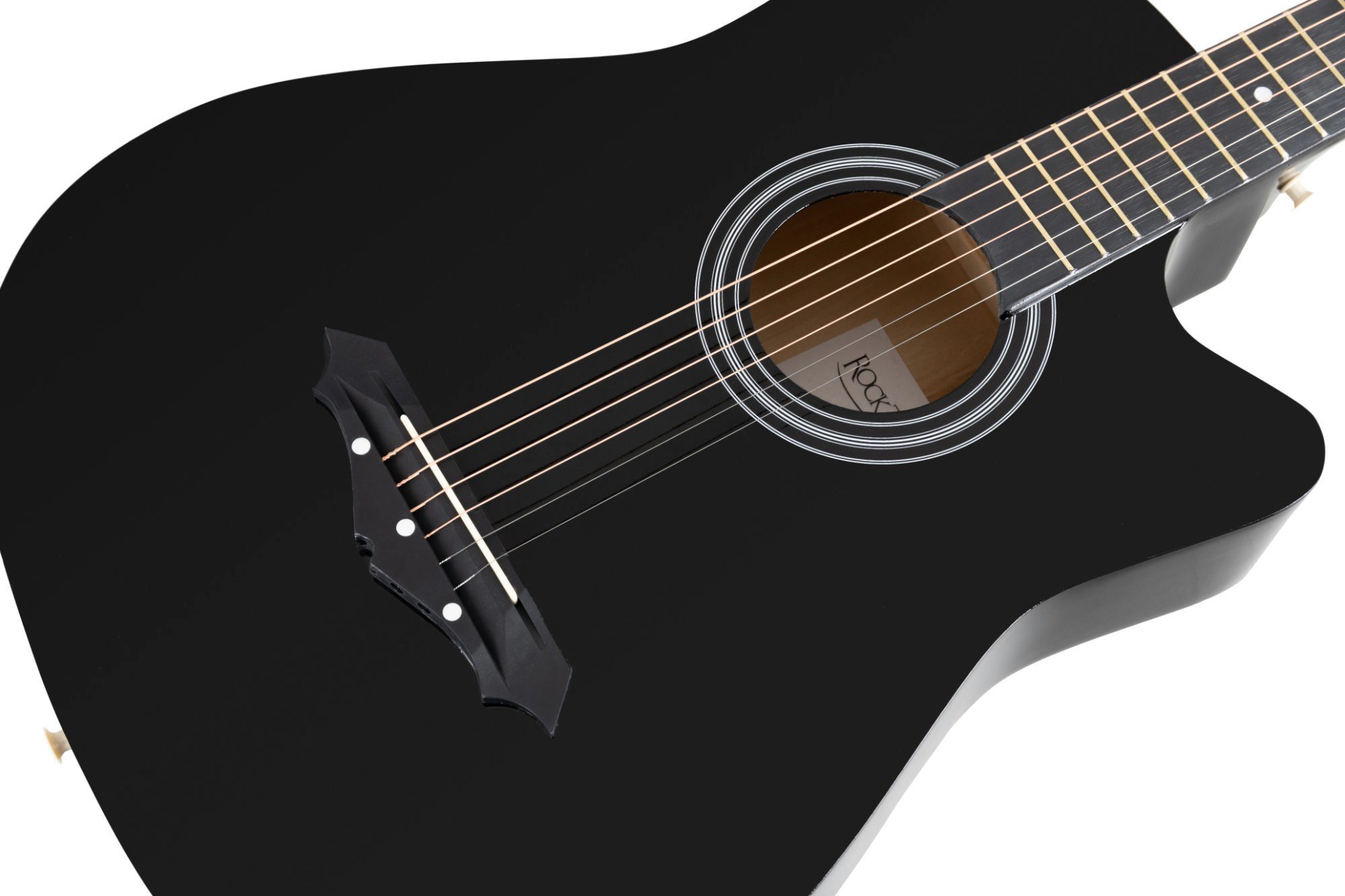 Rocktile Westerngitarre WSD-5C Slim Line Westerngitarren Set - Dreadnought Akustik Gitarre, Set inkl. Tasche, Ersatzsaiten, Gurt und Plektren