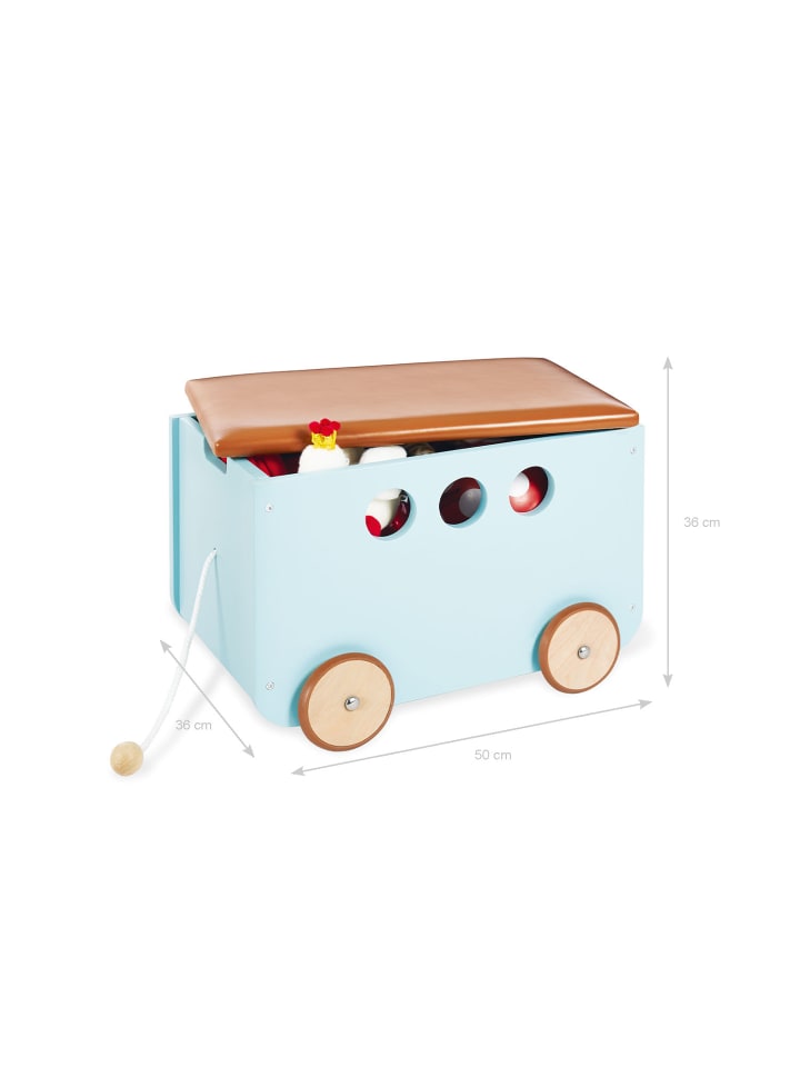 Pinolino Spielzeugkiste mit Rollen 'Jim' in mint/braun günstig kaufen onesize