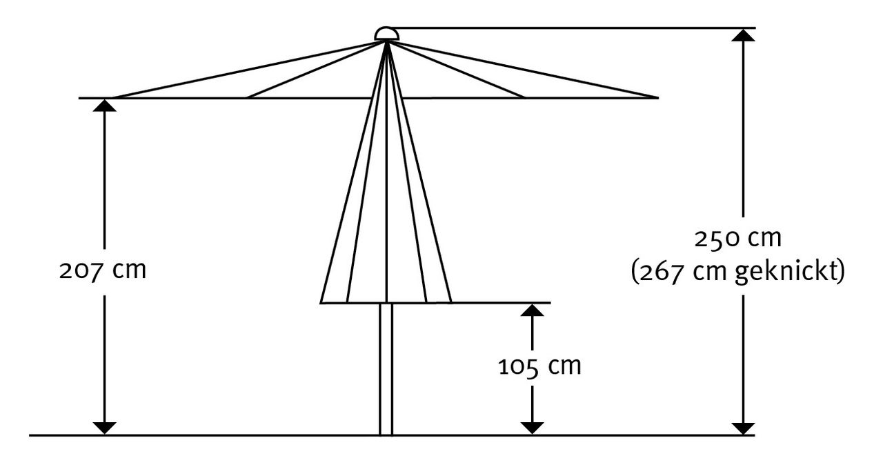 Schneider Schirme Schneider Sonnenschirm VENEDIG ca. 270 cm Ø, anthrazit