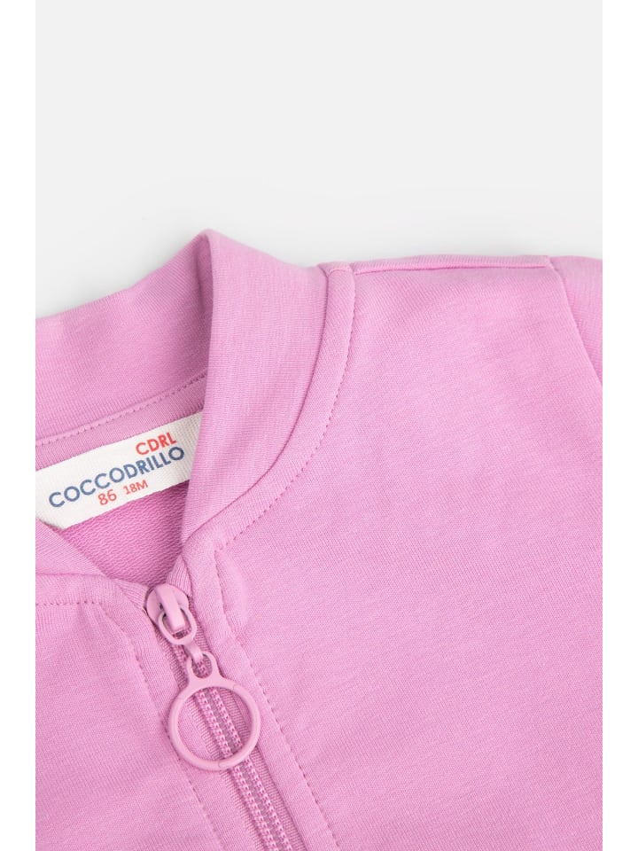 Coccodrillo Sweatshirt mit Reißverschluss in rosa günstig kaufen