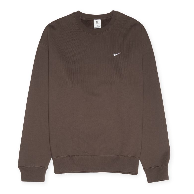 NIKE Solo Swoosh Fleece Crew Sweat baroque brown/white