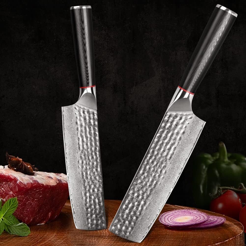 Home safety Damastmesser Küchenmesser VG10 Damaskus Stahl Kochmesser Santoku Chef Hackmesser