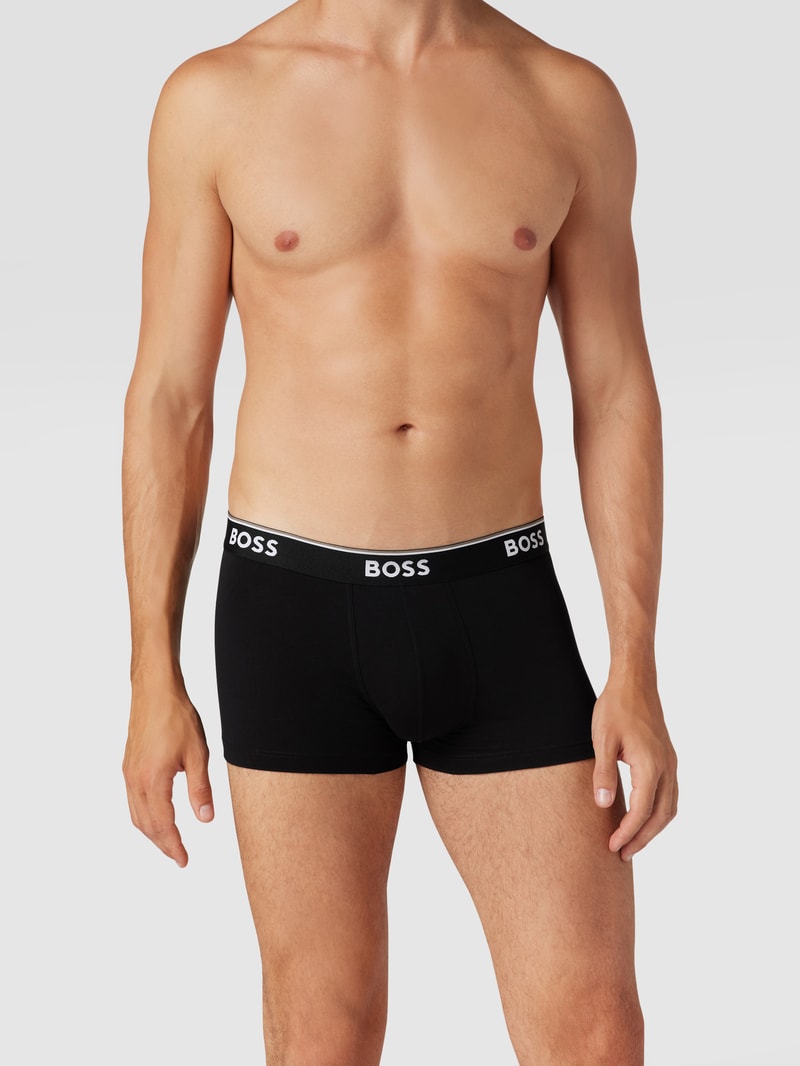 Trunks mit elastischem Logo-Bund im 3er-Pack in dunkelgrau