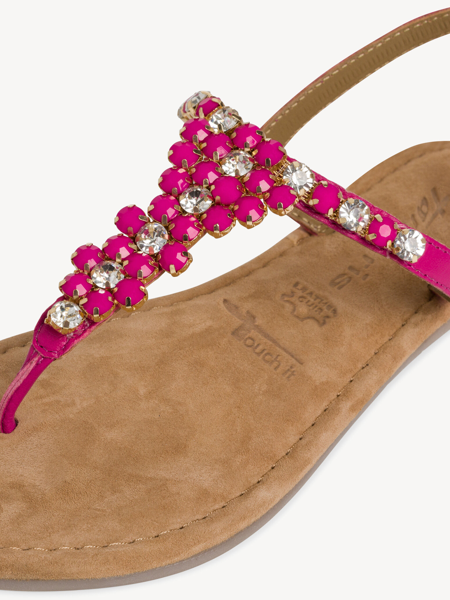 Sandale en cuir - rose fuchsia