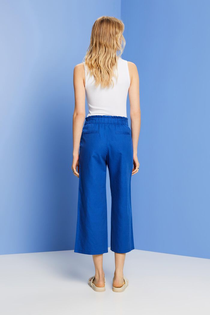 Leinen-Baumwolle-Culotte mit Bindegürtel