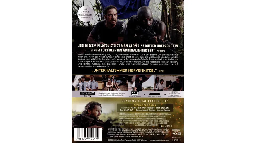 Plane - Steelbook - Limited Edition  (+ Blu-ray)