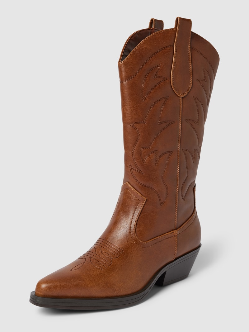 Stiefel im Cowboy-Stil Modell 'BRONCO' in haselnuss braun