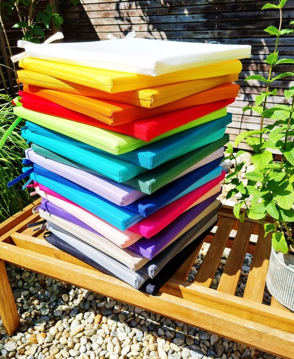 Coen Bakker Stuhlkissen 4x Outdoor Stuhlkissen 40x40cm viele Farben Lounge Kissen Wasserfest, Gartenkissen, Robust, Strapazierfähig, Wasserfest, Innen & Außen