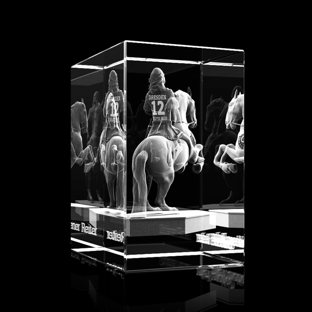 Glasquader Goldener Reiter