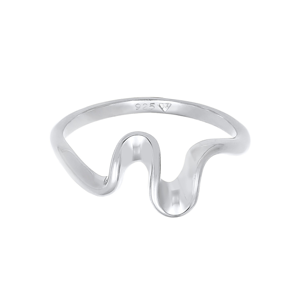 Elli Elli Bague Femmes tendance look vagues en argent sterling 925 Bague