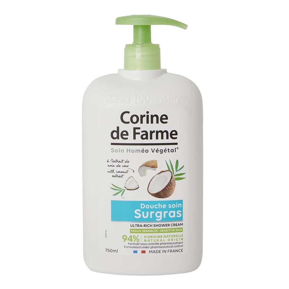 corine de farme Douche Soin à l'extrait de Noix de Coco Gel Douche