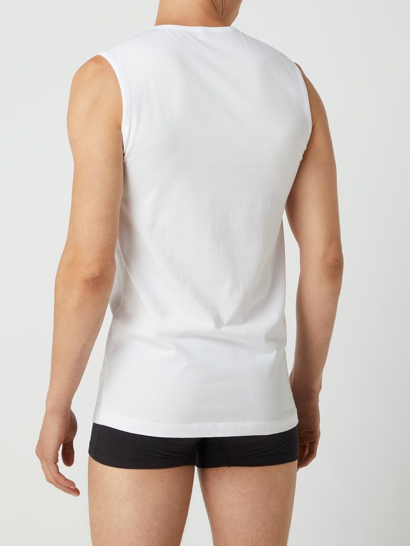 Tanktop mit Stretch-Anteil im 2er-Pack in weiß