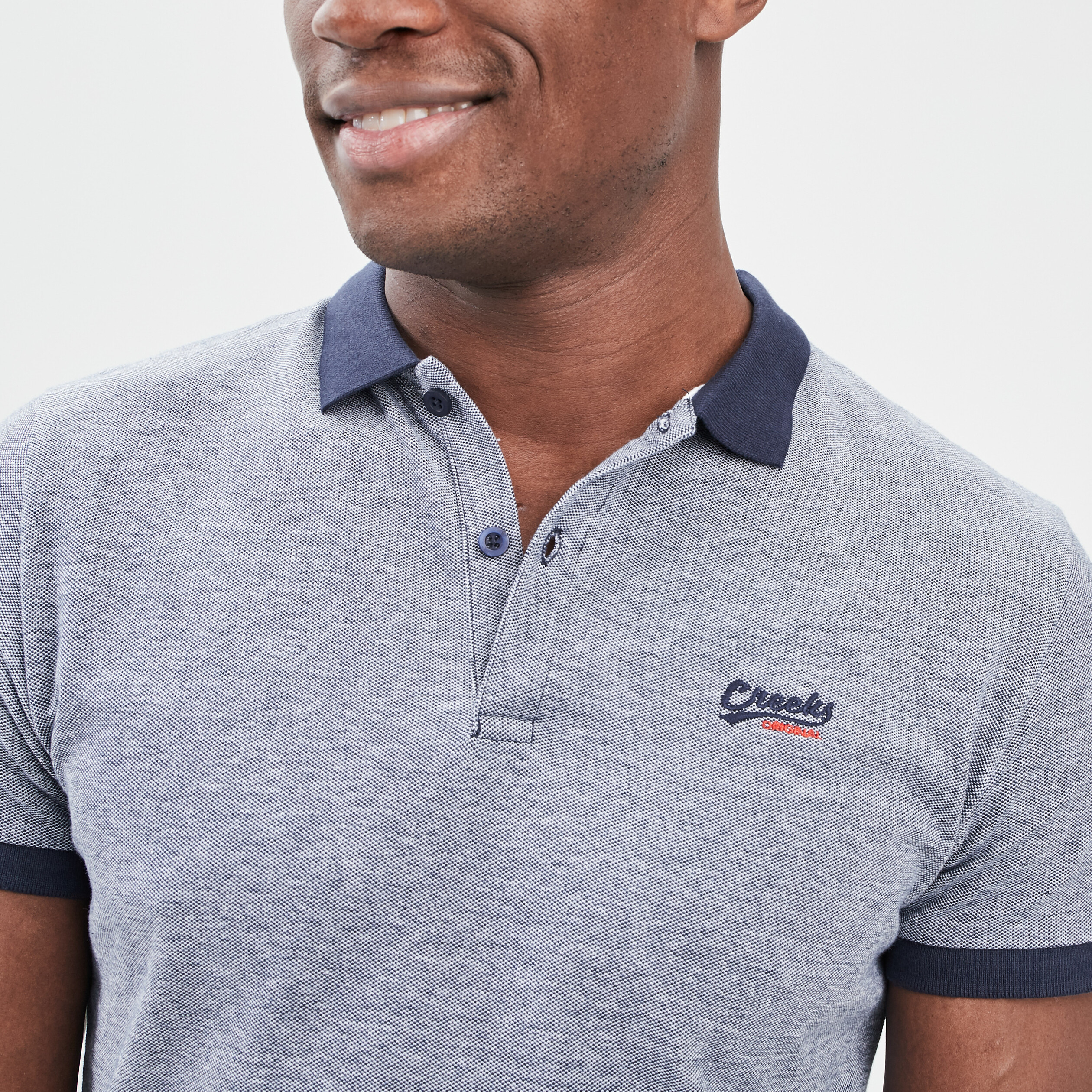 Polo manches courtes Creeks bleu homme | La Halle